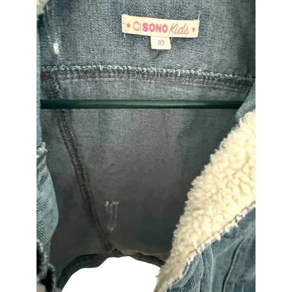 CI Sono‎ kids 10 Faux fur collar denim Jacket